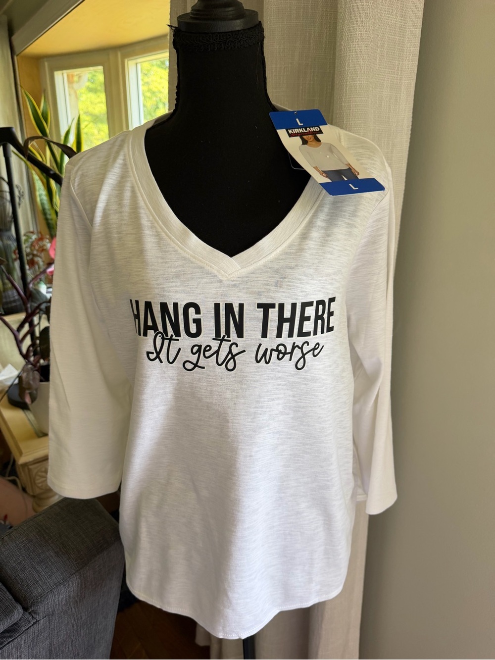 White V-Neck Tee MADE WITH ❤️